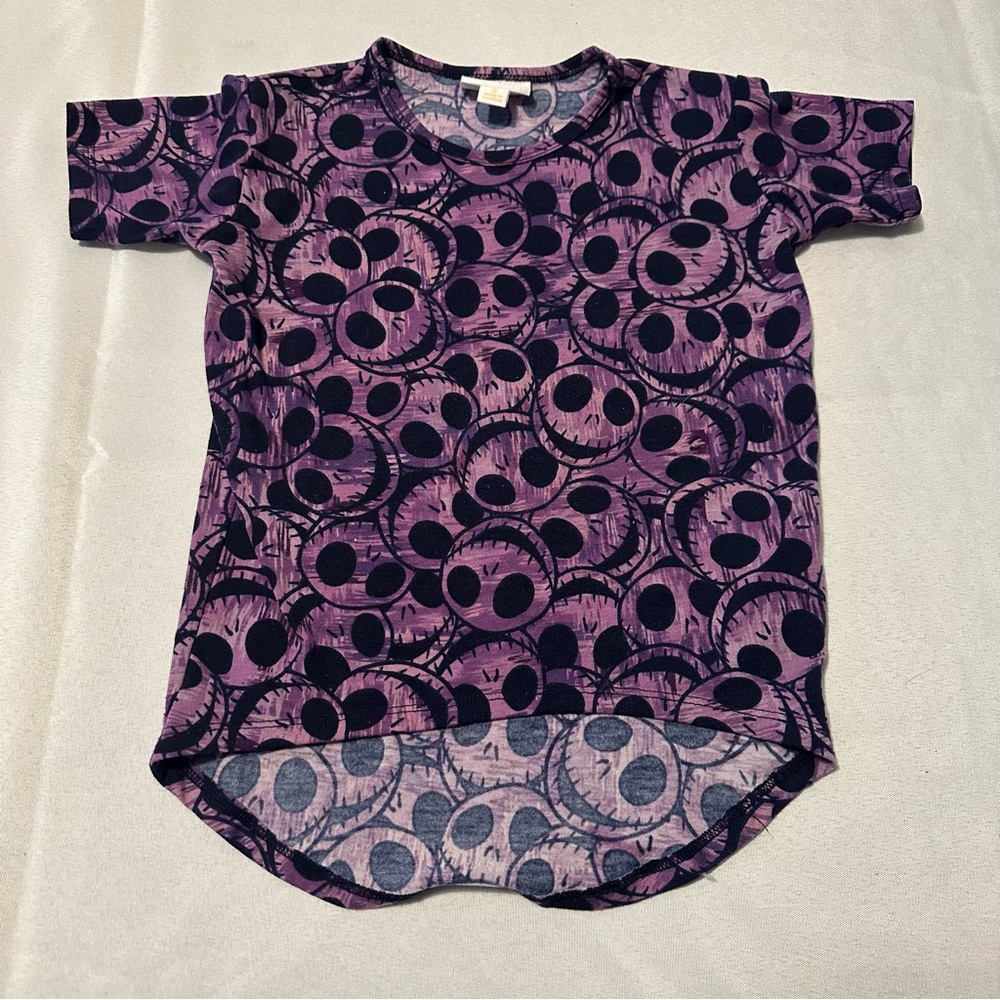 LuLaRoe Gracie Purple Jack Short Sleeve Shirt Size 2